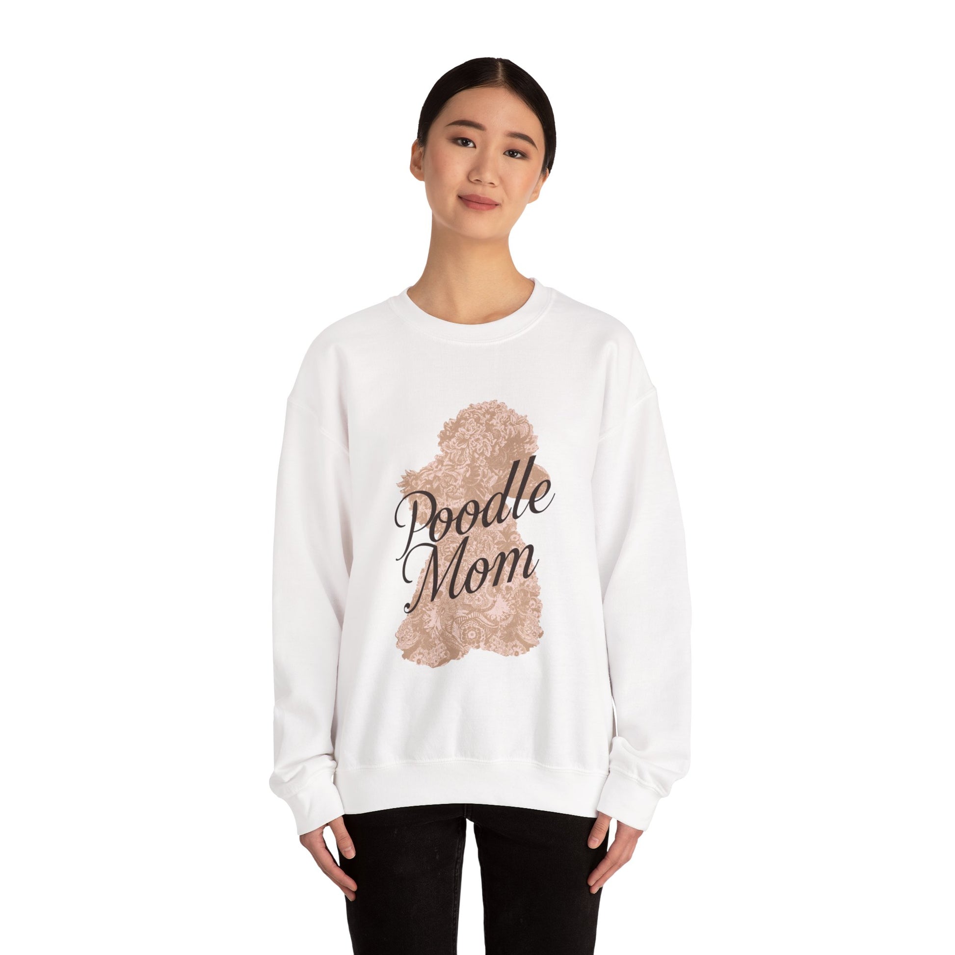 Poodle Mom Sweatshirt - Cozy Dog Lover Crewneck, Gift for Pet Owners, Birthday Present, Animal Themed Apparel, Mother's Day - Happy Tails