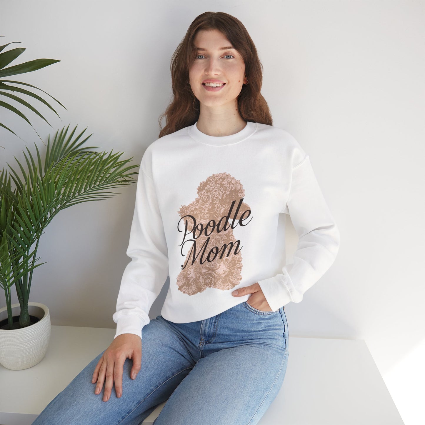 Poodle Mom Sweatshirt - Cozy Dog Lover Crewneck, Gift for Pet Owners, Birthday Present, Animal Themed Apparel, Mother's Day - Happy Tails