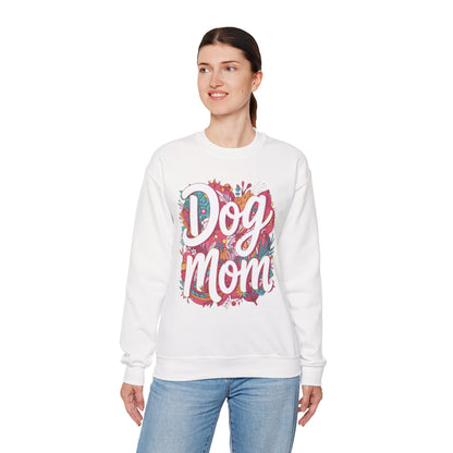 Dog Mom Sweatshirt — Floral Script Crewneck for Dog Lovers - Happy Tails