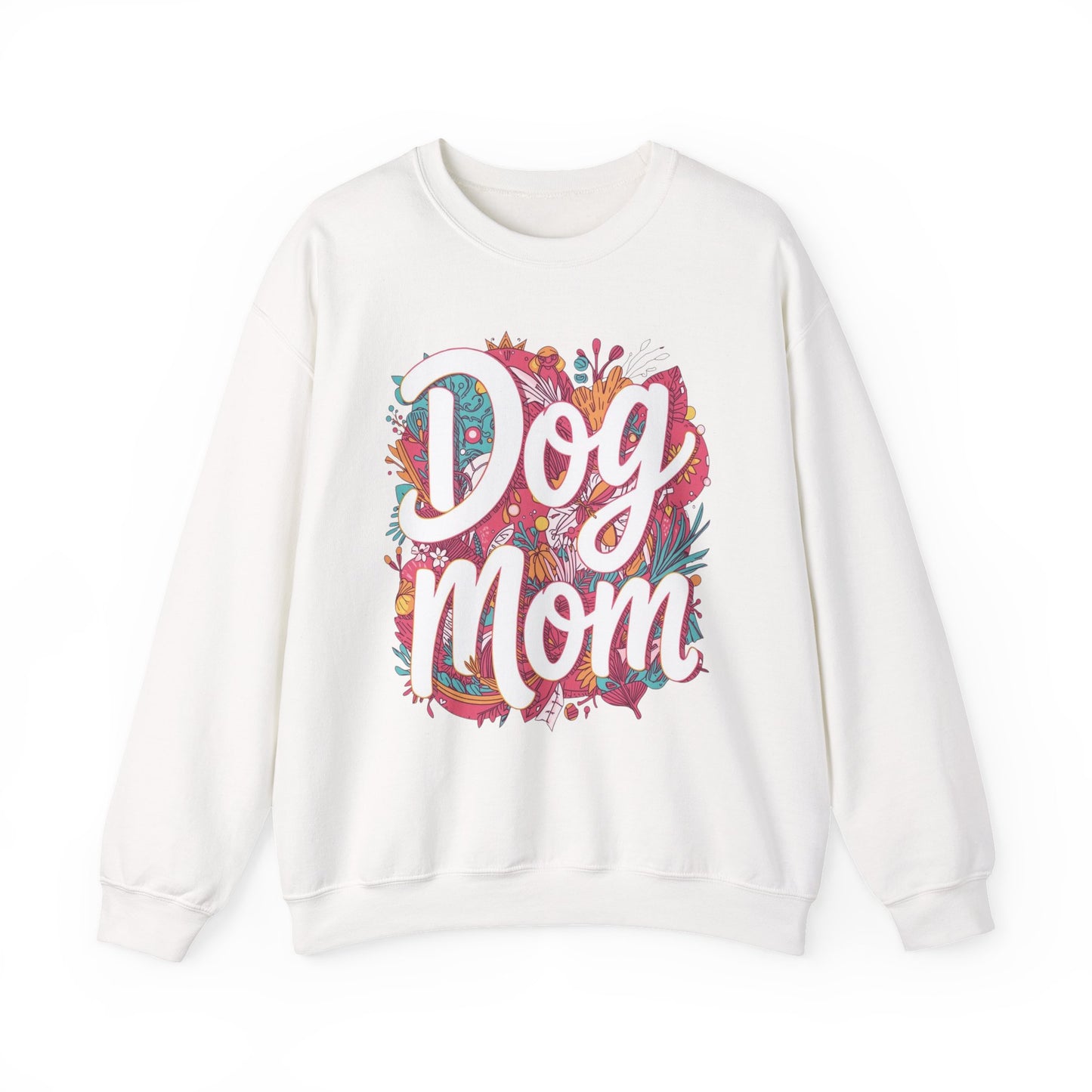 Dog Mom Sweatshirt — Floral Script Crewneck for Dog Lovers - Happy Tails