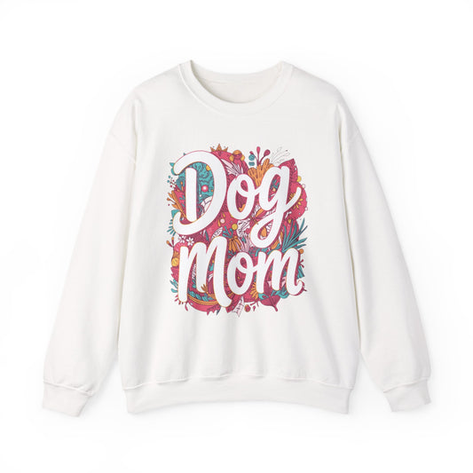 Dog Mom Sweatshirt — Floral Script Crewneck for Dog Lovers - Happy Tails